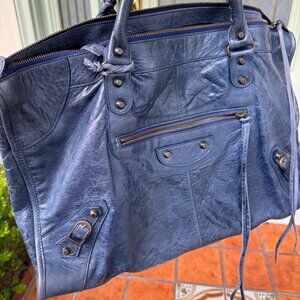 SOLD/NOT FOR SALE Auth Balenciaga F/W 2006 Chevre Blueberry (Bleu Roi) Blue Work